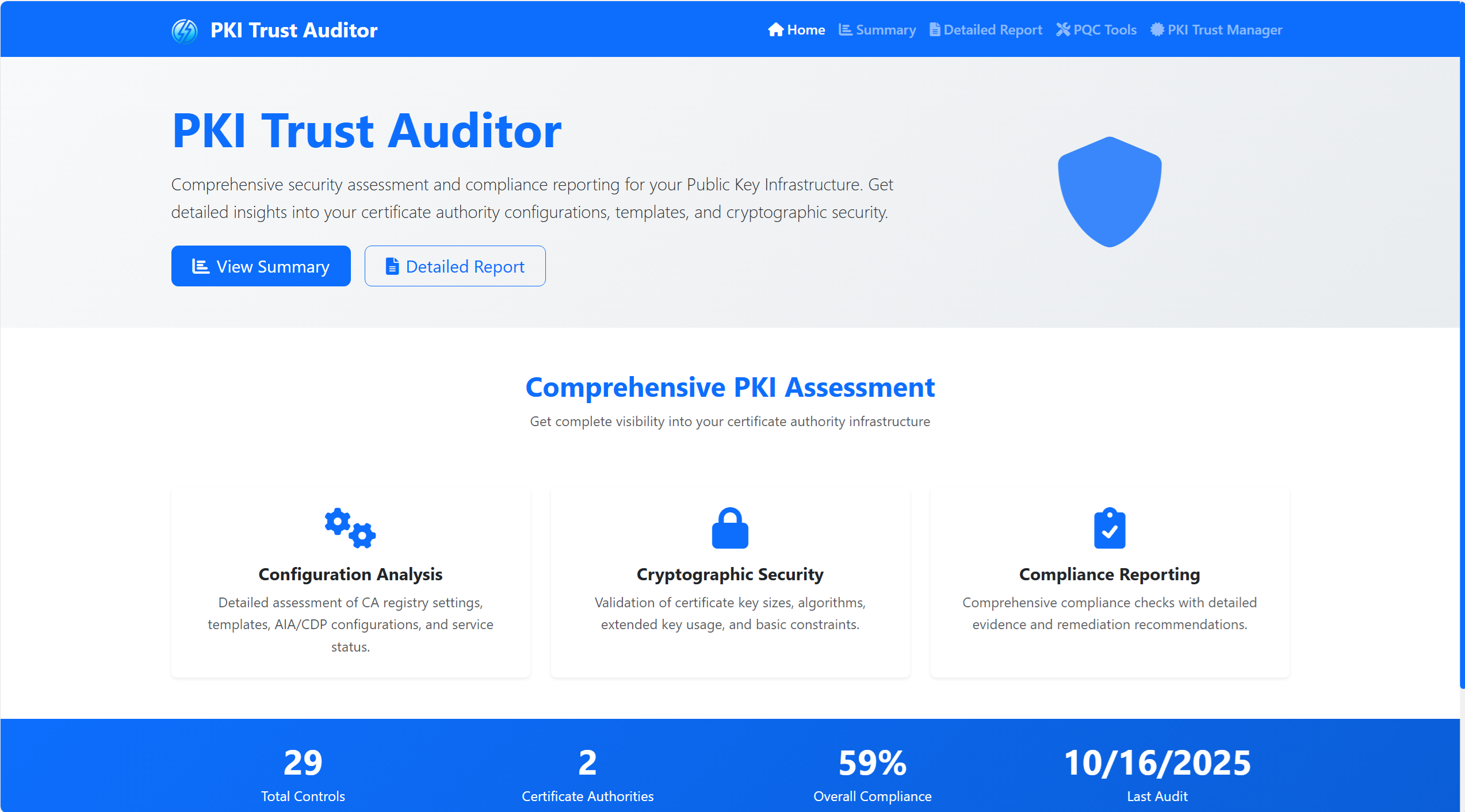PKI Trust Auditor Executive Reporting Module