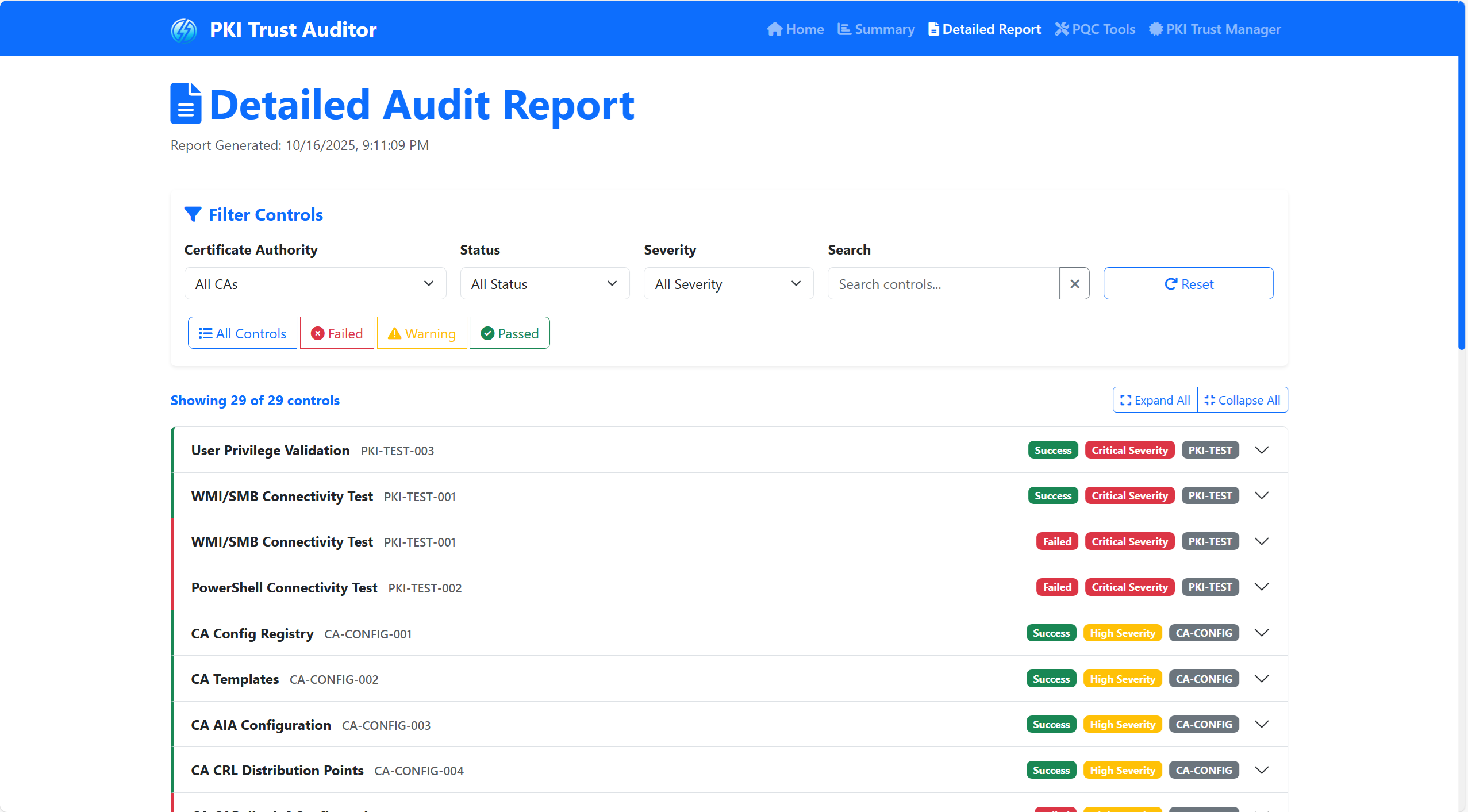 PKI Trust Auditor Detailed Report